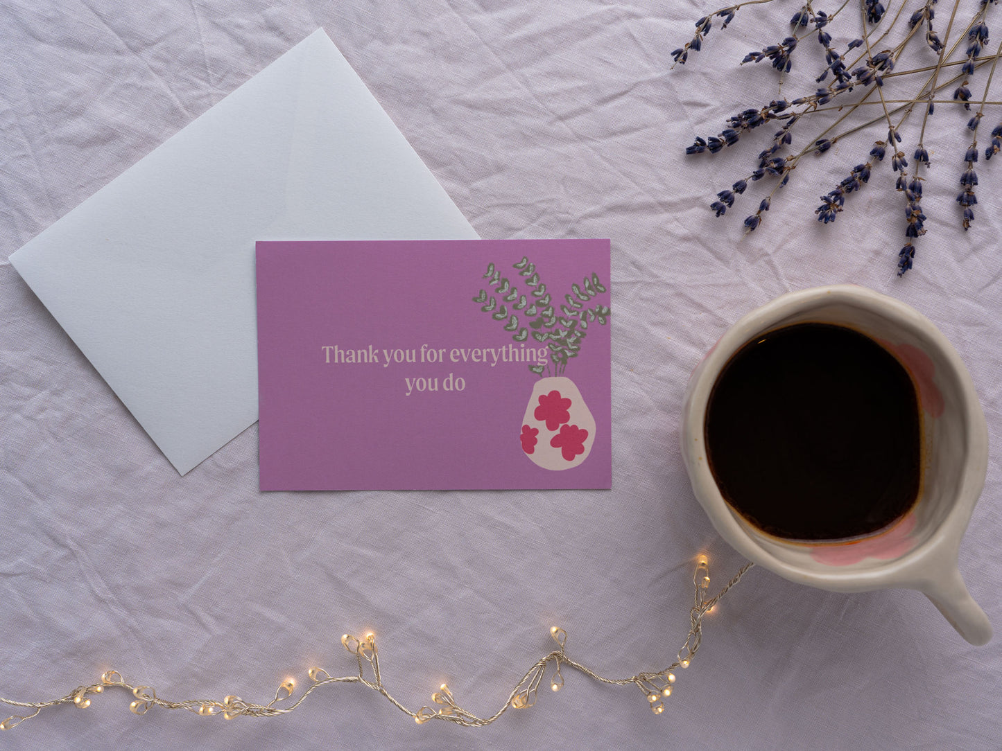 'Thank you for everything you do' Positive Affirmation Card